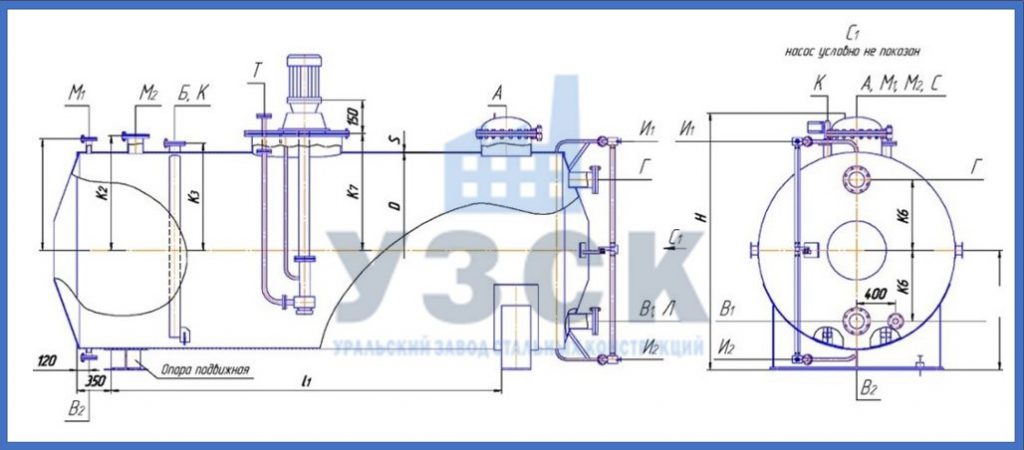Чертеж емкости ГКК в Королёве